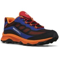 Merrell Chaussures Enfants - Moab Speed Low Waterproof - Bleu/noir/orange