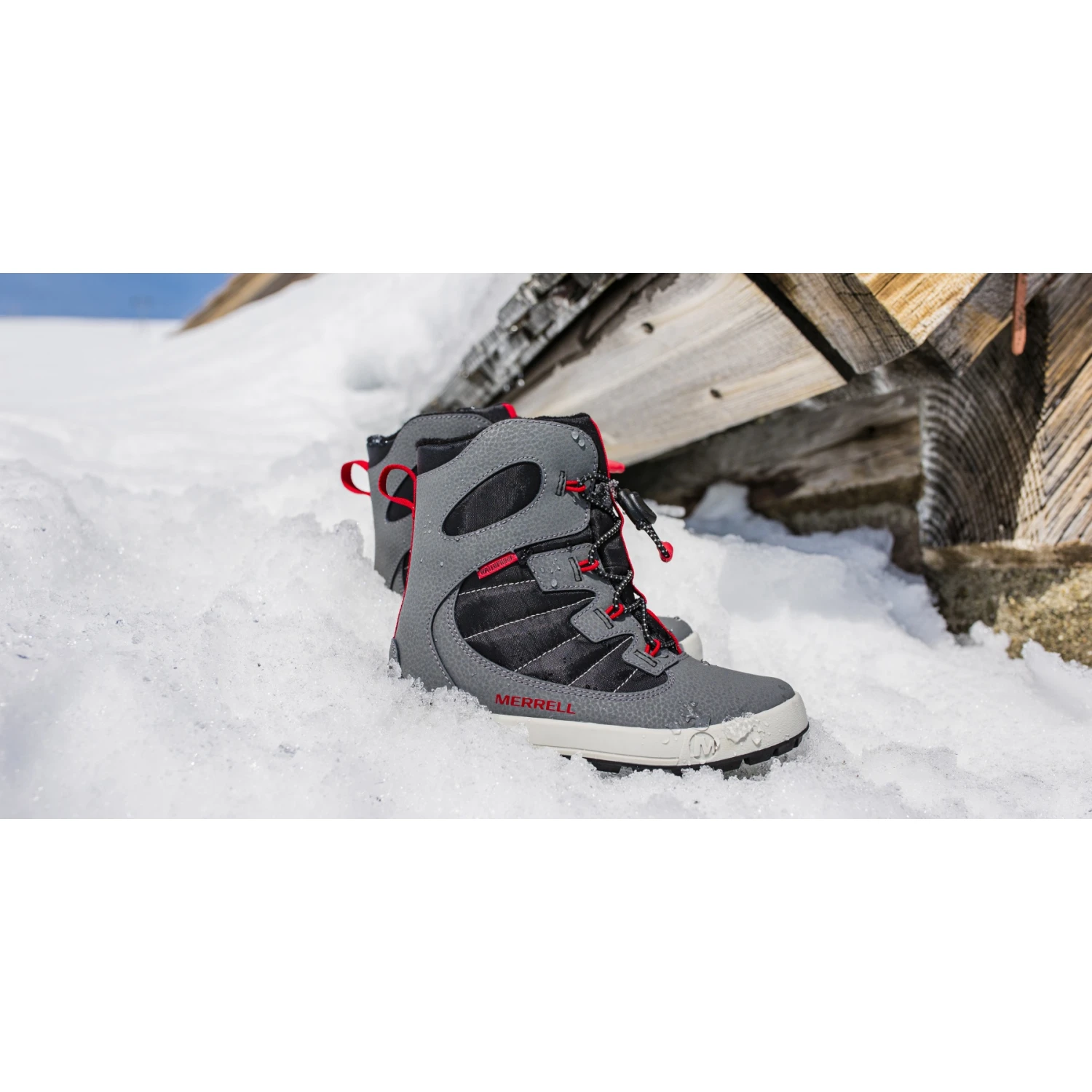 Merrell Bottes D'Hiver Enfants - Snow Bank 4.0 Waterproof - Gris/noir/rouge â Image 5
