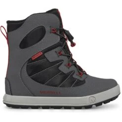 Merrell Bottes D'Hiver Enfants - Snow Bank 4.0 Waterproof - Gris/noir/rouge