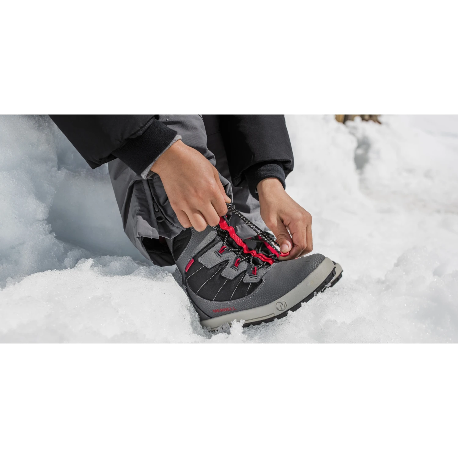 Merrell Bottes D'Hiver Enfants - Snow Bank 4.0 Waterproof - Gris/noir/rouge â Image 4
