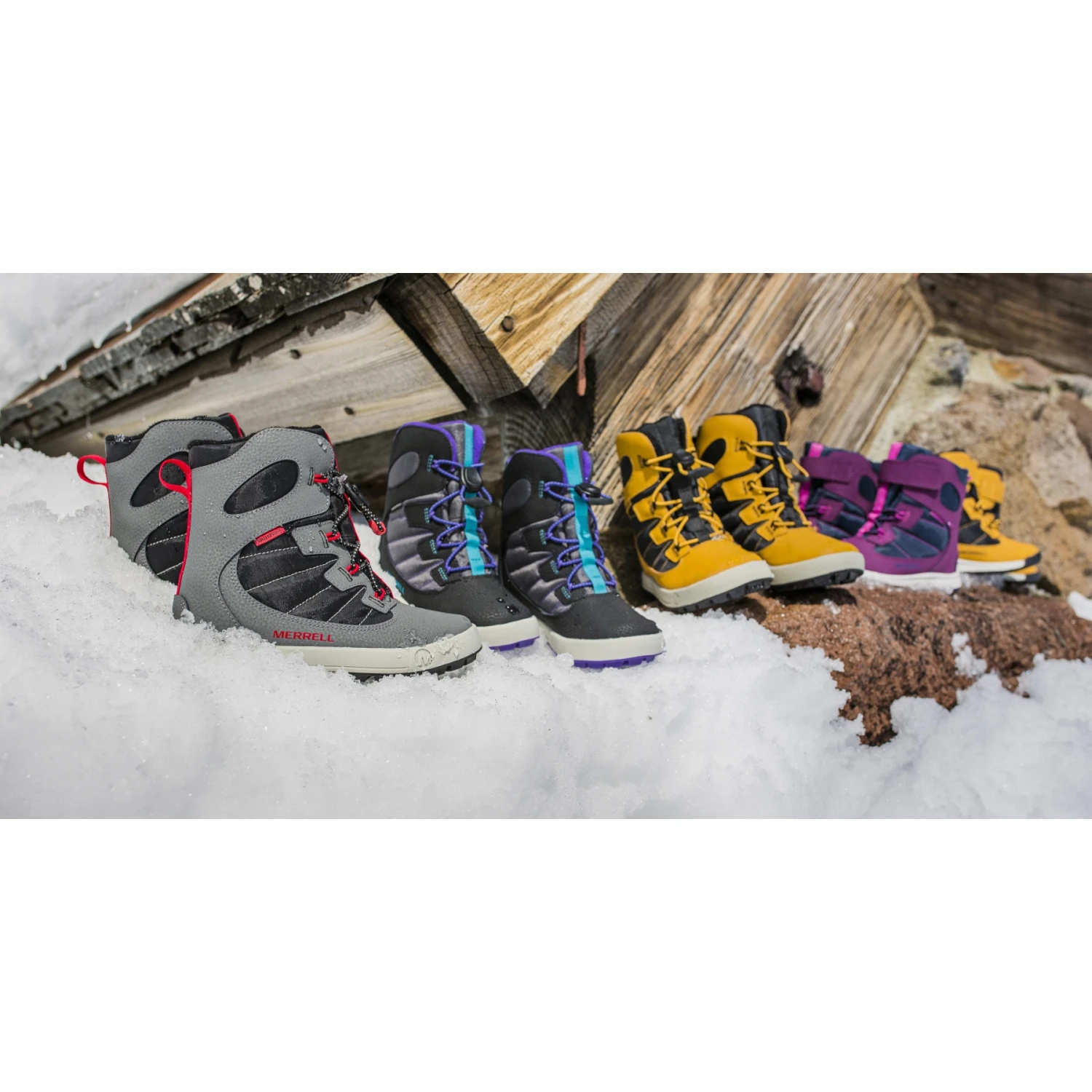 Merrell Bottes D'Hiver Enfants - Snow Bank 4.0 Waterproof - Gris/noir/rouge â Image 6